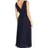Elegant V-Neck Sleeveless Pleated Midi Wedding Guest Dresses for Women