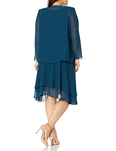 31APkZgoQgS.jpg Women's Plus Size Embellished Tiered Mother of The Bride Gown with Jacket, Wedding Guest, Formal Event Dress