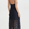 Women's Sleeveless Lace Fit & Flare Midi Dress