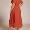 31Ew9EUSV6L.jpg Women's A Line Curvy Pleated Chiffon Plus Size Semi Formal Dress