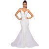 V Neck Sequins Tulle Mermaid Long Prom Dress