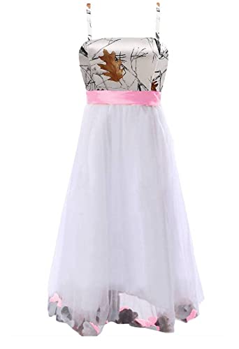31H6RtZbBL.jpg Bride Snowfall Camo Mini Junior Bridesmaid Dresses Flower Girl Dress with Spaghetti Straps