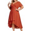 31OtVCkV7pL.jpg Women's A Line Curvy Pleated Chiffon Plus Size Semi Formal Dress