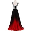 31RbBqkz8vL.jpg Women Formal Beaded Gradient Black Ombre Chiffon Long Prom Evening Dresses