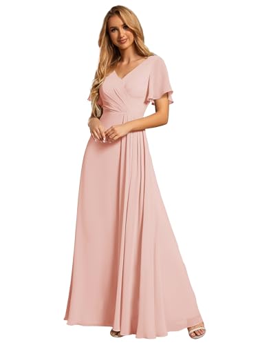 31SuPoObpTL.jpg Women's Formal Dresses Flutter Short Sleeve Floor Length Dress 2024 High Waist Evening Dresses 0050
