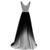 31Tu-s3OL6L.jpg Women Formal Beaded Gradient Black Ombre Chiffon Long Prom Evening Dresses