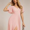 31aWTQVFNXL.jpg Women's Formal Dresses Flutter Short Sleeve Floor Length Dress 2024 High Waist Evening Dresses 0050