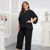 Mother of Bride Pant Suits Plus Size Half Sleeve 2 Piece Chiffon Pantsuit Formal Wedding Guest Outfit