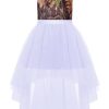 Camouflage High Low Flower Girl Party Dresses Junior Bridesmaid Gown Tulle