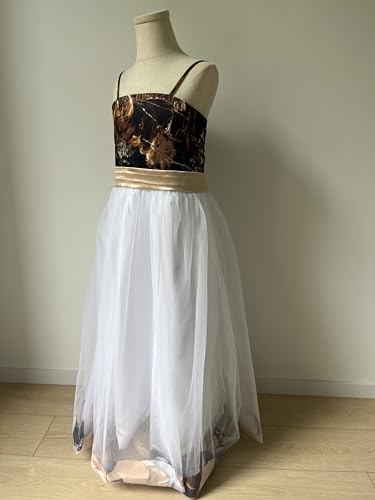 31dF6IAYP0L.jpg Bride Snowfall Camo Mini Junior Bridesmaid Dresses Flower Girl Dress with Spaghetti Straps