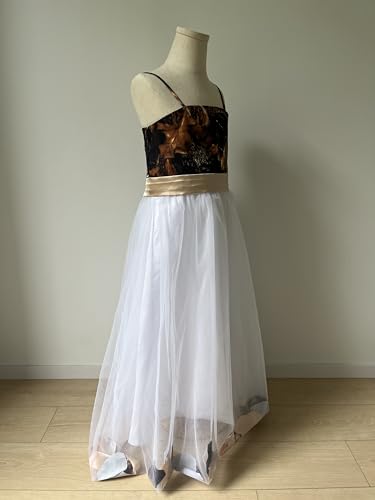 31p5W-sQhRL.jpg Bride Snowfall Camo Mini Junior Bridesmaid Dresses Flower Girl Dress with Spaghetti Straps
