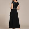 31vGdBYGgZL.jpg Women's Elegant V Neck Sequin Short Sleeve Hi-Lo Tea Length Evening Gowns 02325