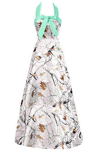Halter Camo Bridesmaid Dresses Wedding Guest Floor Length