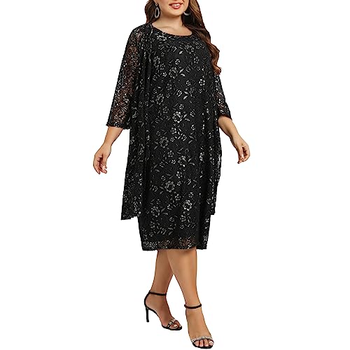 Women's Plus Size 2 Piece Mother of The Bride Dress Formal Evening Jacket Set Mother Gifts Special Occasion Party Dresses