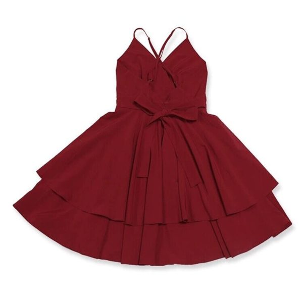 41AHSeEvXXL.jpg Beach Dresses Beach Skirt Female Super Fairy Photo Travel Clothes Small Seaside Vacation Red Suspender Dress Bikini