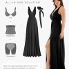 41BveTTpGUL.jpg Women Formal Wedding Guest Dress - Shapewear Bridesmaid Dresses Built-in Bra Floor Length Prom Dress with Tie