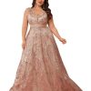 Plus Size Sleeveless Glitter Sequined Womens Long Formal Gown Aline Wedding Guest Dress Floor Length Evening Dresses