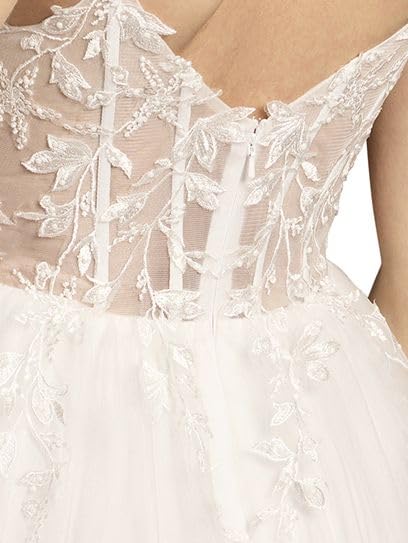 Lace Applique and Tulle Illusion Corset Ball Gown