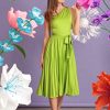 41TIKezZiEL.jpg Women's One Shoulder Pleated Skirt Dress Event Occasion Party Guest of