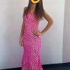 Hot Pink Prom Dresses for Teens Sequin Mermaid One Shoulder Wedding Party Evening Gown Long Sparkly 10