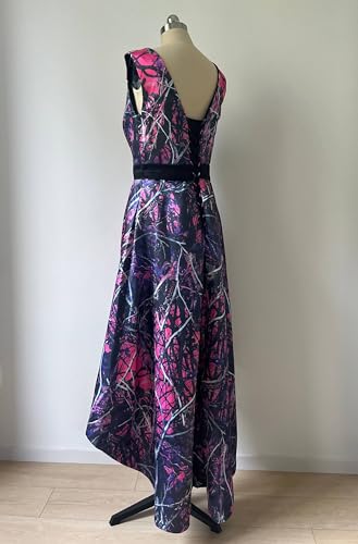41dVCaYVFBL.jpg High Low Camo Mother of The Birde Dress Bridesmaid Gown V Neck