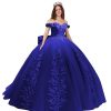41h6IjtJAtL.jpg Lace Quinceanera Dresses Ball Gown Puffy Sparkly Tulle 3D Floral Sweet 16 Dresses Off Shoulder Party Gowns Y130