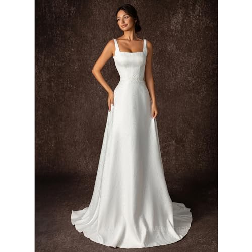 41qTgVTyF1L.jpg Bridal Gowns Elegant Royal Style Simple Wedding Dress Women's Cocktail Dress Sexy Maxi Skirt Guest Wedding Dresses