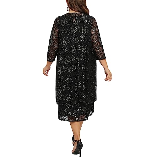 Women's Plus Size 2 Piece Mother of The Bride Dress Formal Evening Jacket Set Mother Gifts Special Occasion Party Dresses