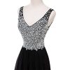 41xR8nBJKkL.jpg Women Formal Beaded Gradient Black Ombre Chiffon Long Prom Evening Dresses