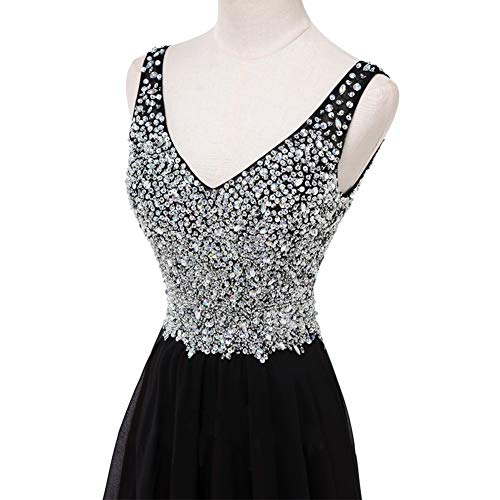 41xR8nBJKkL.jpg Women Formal Beaded Gradient Black Ombre Chiffon Long Prom Evening Dresses