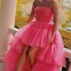 41y5dUwn68L.jpg 2025 Ball Gown High Low Prom Homecoming Cocktail Dresses Strapless Layers Tulle Ruffle