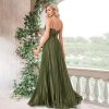 Sexy Backless Maxi Formal Dress for Women with Sequin, Sleeveless Pleated Evening Gowns for Wedding and Cocktail