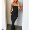 Women's Summer Casual Slip Maxi Dress Sexy Spaghetti Strap Bodycon Long Dresses