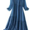 51QNMXrW8L.jpg Womens Black Dress Solid Crew Neck Lace Embroidery A Line Midi Beach Holiday Party Dresses