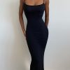 Women's Maxi Bodycon Dress Sexy Spaghetti Strap Sleeveless Tight Slip Long Dresses 2023