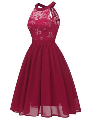 Broken Flower Lace Dress Female Vintage Princess Cocktail Collar Party Swing Dress Elegant