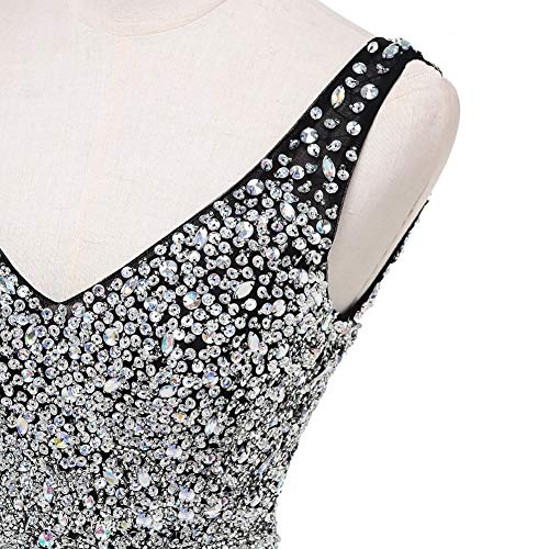 51bDQ-HnLL.jpg Women Formal Beaded Gradient Black Ombre Chiffon Long Prom Evening Dresses