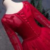 Velvet Floral Applique Formal Dresses for Wedding Long Sleeve Pearls Quinceanera Dress A-line Prom 2025