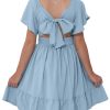 Girls Summer Tie Back Dress Tween Kids Off Shoulder Dresses Size 4-15 Years