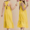 Girls Summer Maxi Dress Sleeveless Back Detailed Tiered Sundress with Pockets 5-12 Years