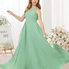 Girl's Flowing Chiffon Flower Girls Dresses Ruched Spaghetti Strap V-Neck Junior Girl Wedding Bridesmaid Dress