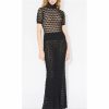 61NYSKC0K1L.jpg Women's Sheer Jacquard Trumpet Dress - Hollow Out Short Sleeve Suspender Mermaid Gown
