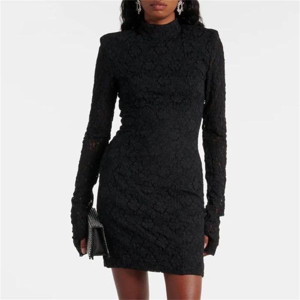 61P5TBcUvmL.jpg Women's Backless Party Dress - Crisscross Lace-Up Long Sleeve Bodycon Midi Dress