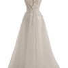 61WRv7EnDZL.jpg Lace Train Wedding Dress for Bride Aline Applique Bride Dress Long Tulle Off Shoulder Strapless
