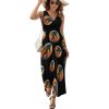 Bigfoot Vintage Sasquatch Womens Casual Sleeveless Dress Maxi Long Beach Dress Sundress