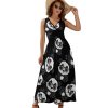 61YJSLoEpqL.jpg Cute Bear Panda Nerd with Glasses Womens Casual Sleeveless Dress Maxi Long Beach Dress Sundress