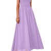 61cgJMnWDyL.jpg Women's Strapless Wedding Guest Maxi Dresses 2025 Summer Trendy Elegant Classy Smocked Tube Long Flowy Sundress