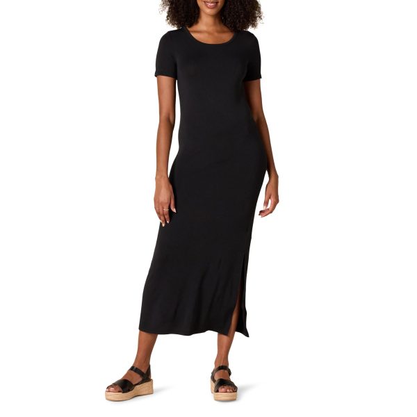 Women's Jersey Standard-Fit Short-Sleeve Crewneck Side Slit Maxi Dress (Previously Daily Ritual)
