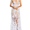 61qRgriV4L.jpg Women's Embellished Plunging Gown Sleeveless Floral Long Dress