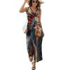 Indian Woman Oil Painting Womens Casual Sleeveless Dress Maxi Long Beach Dress Sundress